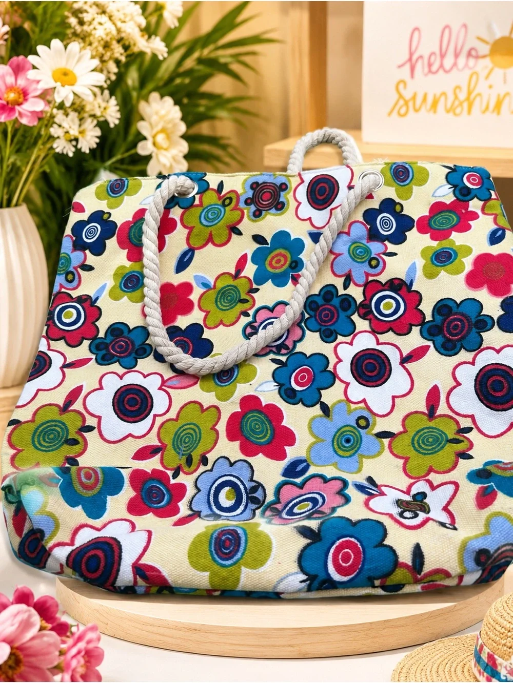 Floral Tote Bag in Multi-Color by